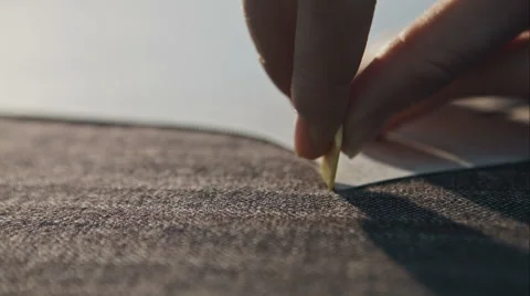 Stroke patterns on fabric Stock Footage 58624838