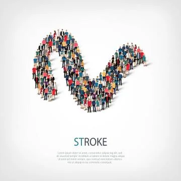Stroke people sign 3d Stock Illustration