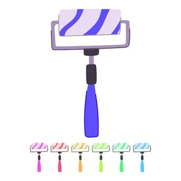 Stroke roller paint vector cartoon graphic Illustrazione stock