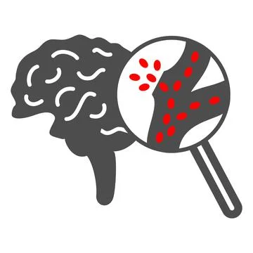 Stroke solid icon, Human diseases concept, Cerebral hemorrhage sign on white Stock Illustration