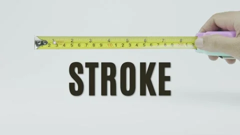 Stroke text or word and tape measure on a white background Vídeo Stock 302117218