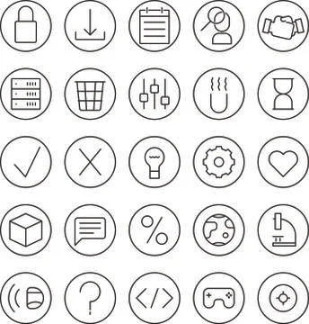 Stroke thin line icons for Web and Mobile イラスト素材