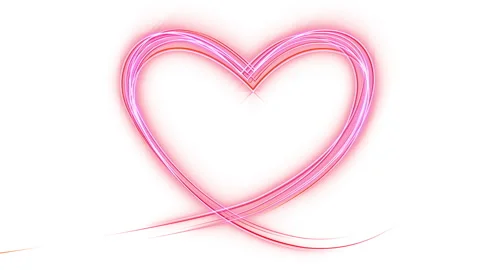 Stroke trail line heart drawing effect animation Stock Footage 149305433