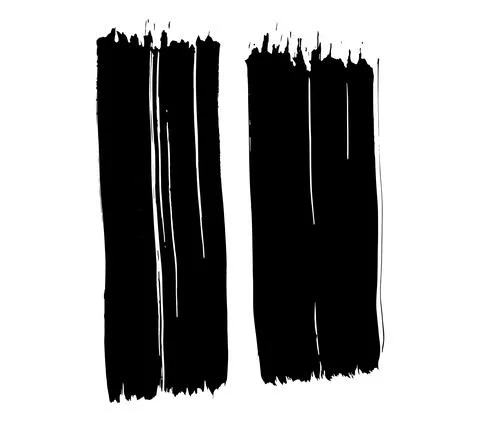 Stroke two wide brushes. Vector brush trace Stock Illustration