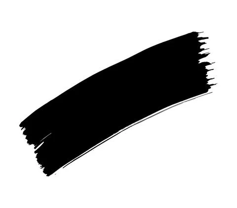 Stroke of a wide brush. Brush trace. Black Stock Illustration