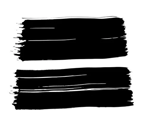 Stroke of a wide brushes. Brush trace Stock Illustration