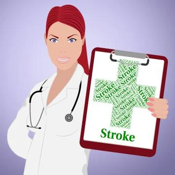 Stroke Word Indicates Transient Ischemic Attack And Cerebrovascular Stock Illustration