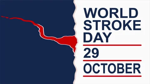Stroke world day 29 october postcard Stock Footage 347161088