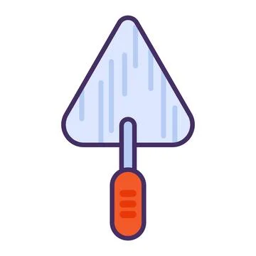 Stroked Triangular Trowel Shovel DIY Tool Icon Stock Illustration