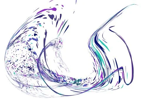 Strokes and splashes in different directions of multi-colored paint on a wh.. Stock Illustration