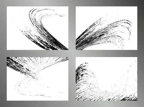 Strokes of black paint. Set of 4 templates. Graffiti element. Design templa.. Stock Illustration