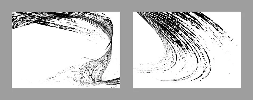 Strokes of black paint on a white background. Set of two templates. Graffiti Stock Illustration