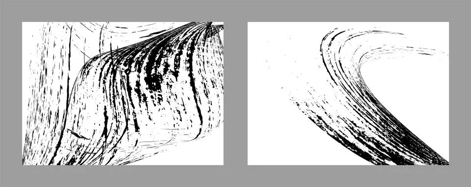 Strokes of black paint on a white background. Set of two templates. Graffiti Stock Illustration