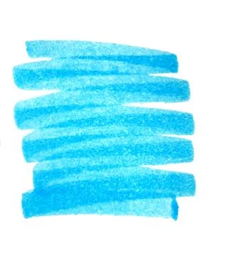 Strokes with an blue marker on a white background isolated Stock Illustration