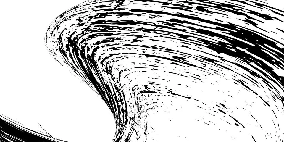 Strokes in different directions of black paint on a white background. Graffit Stock Illustration