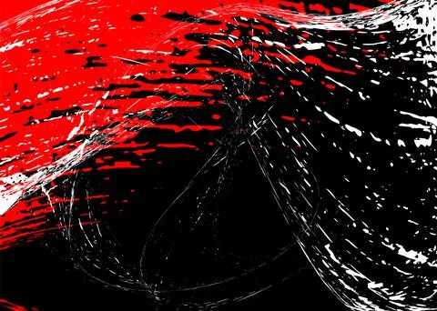 Strokes in different directions with red and white paint on a black backgroun Illustration