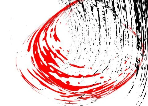 Strokes in different directions with red and black paint on a white backgroun Stock Illustration