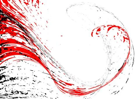 Strokes in different directions with red and black paint on a white backgro.. Stockillustratie
