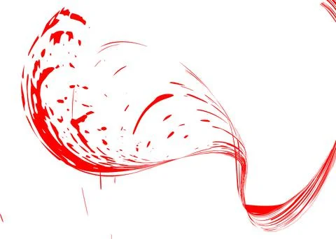 Strokes in different directions of red paint on a white background. Graffiti  Illustrazione stock