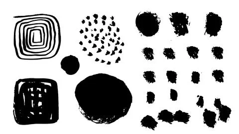 Strokes. Grunge design elements. Rectangular text boxes, speech bubbles. Stock Illustration