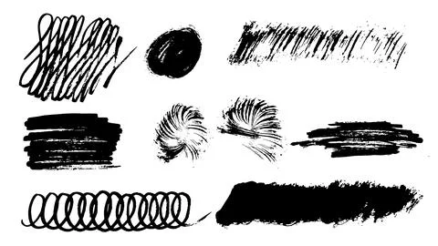 Strokes. Grunge design elements. Rectangular text boxes, speech bubbles. Stock Illustration