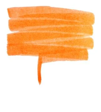 Strokes with an orange marker on a white background isolated Stock Illustration