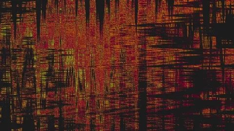 Strokes of voluminous yellow and red paint on a black surface. Stock Footage 108658217