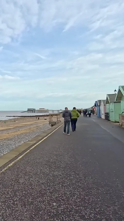 A stroll along Cromer promenade Stock Footage 329416626