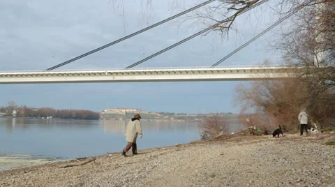 Stroll by the river Stock Footage 26184273