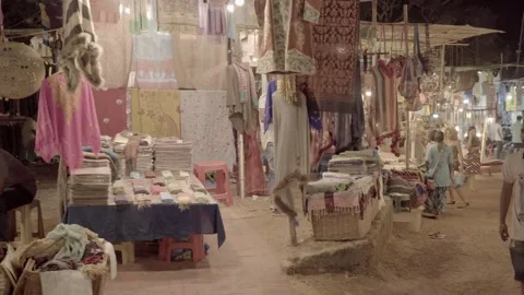 A stroll through the night flea market in India. Stock Footage 295921516