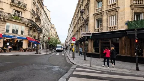 Stroll Through a Parisian Street Stock Footage 285909375
