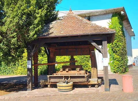 A stroll through the small town of Eguisheim in Alsace Stock Photos