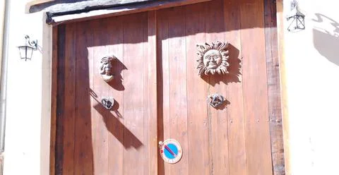 A stroll through the small town of Eguisheim in Alsace Stock Photos