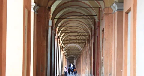 A stroll under the porticoes Stock Footage 170877604