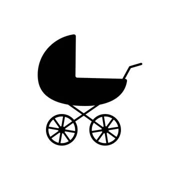 Stroller baby vector isolated icon Stock Illustration