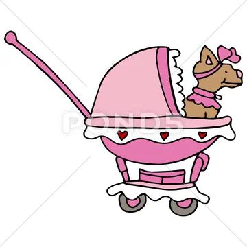 Stroller dog Stock Illustration