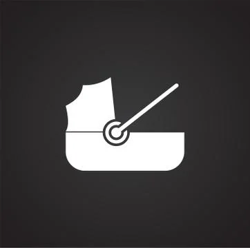 Stroller icon on background for graphic and web design. Simple illustration Stock Illustration