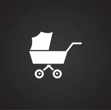 Stroller icon on background for graphic and web design. Simple illustration Illustrazione stock