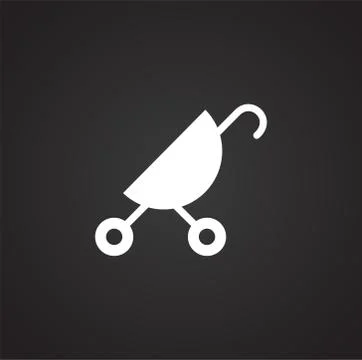 Stroller icon on background for graphic and web design. Simple illustration 스톡 일러스트