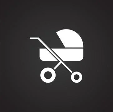 Stroller icon on background for graphic and web design. Simple illustration Stock Illustration