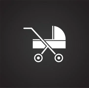 Stroller icon on background for graphic and web design. Simple illustration Stock Illustration