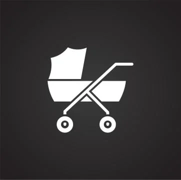 Stroller icon on background for graphic and web design. Simple illustration 스톡 일러스트