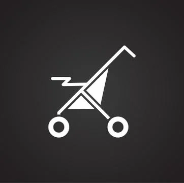 Stroller icon on background for graphic and web design. Simple illustration 스톡 일러스트