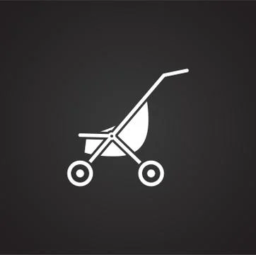 Stroller icon on background for graphic and web design. Simple illustration Stock Illustration