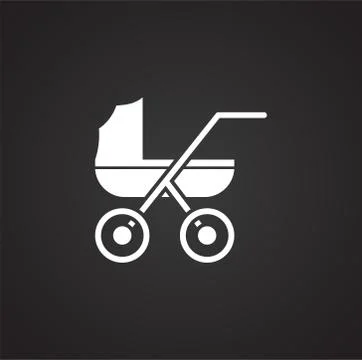 Stroller icon on background for graphic and web design. Simple illustration 스톡 일러스트