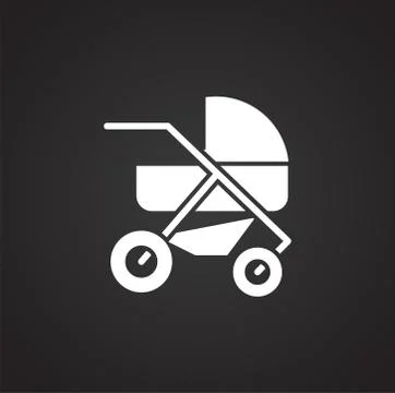 Stroller icon on background for graphic and web design. Simple illustration Stock Illustration