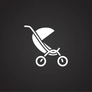 Stroller icon on background for graphic and web design. Simple illustration Stock-Illustration