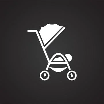 Stroller icon on background for graphic and web design. Simple illustration Stock Illustration