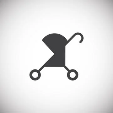 Stroller icon on background for graphic and web design. Simple illustration Stock Illustration