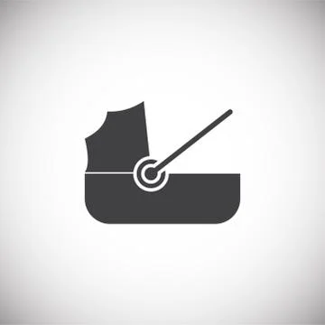 Stroller icon on background for graphic and web design. Simple illustration 스톡 일러스트